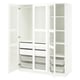 PAX / TYSSEDAL Wardrobe combination, white/white glass, 150x60x201 cm