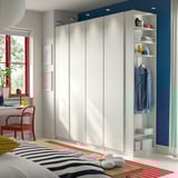 PAX / VIKANES Wardrobe combination, white white/white, 220x60x236 cm