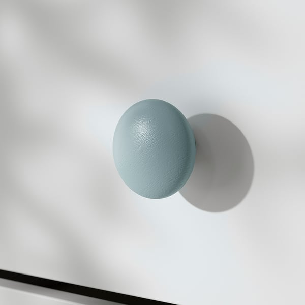 PLOCKAR Knob, grey-turquoise, 49 mm