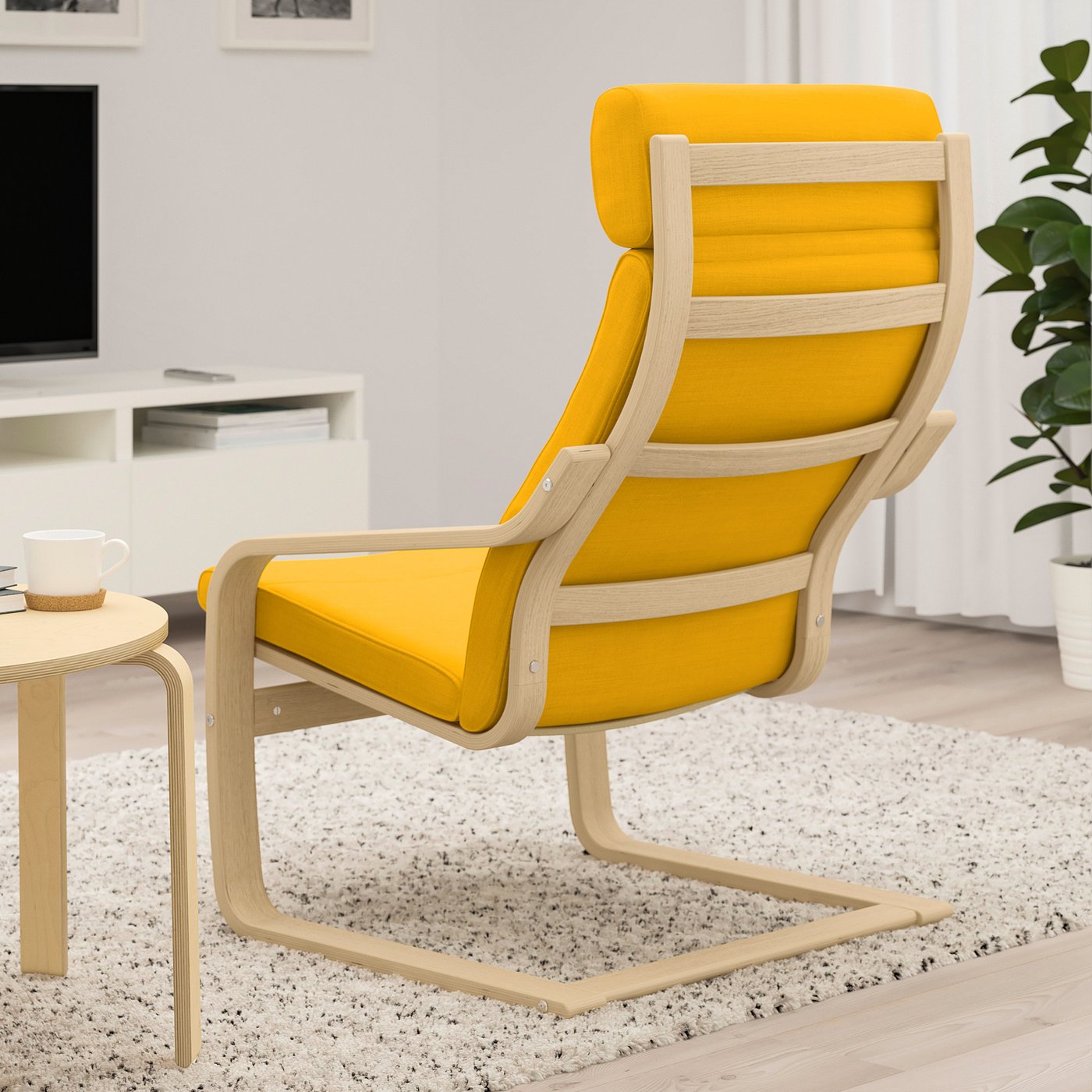 IKEA POÄNG イエロー リクライニングチェア POÄNG rocking-chair brown/Skiftebo yellow - IKEA