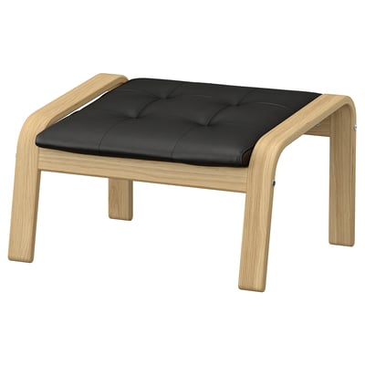 POÄNG Footstool, oak/Grann black