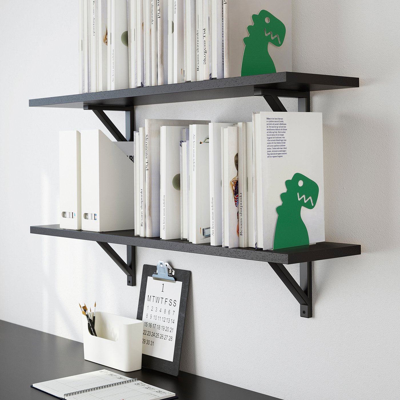 PORTVAKT book-end, green/dinosaur - IKEA Norway
