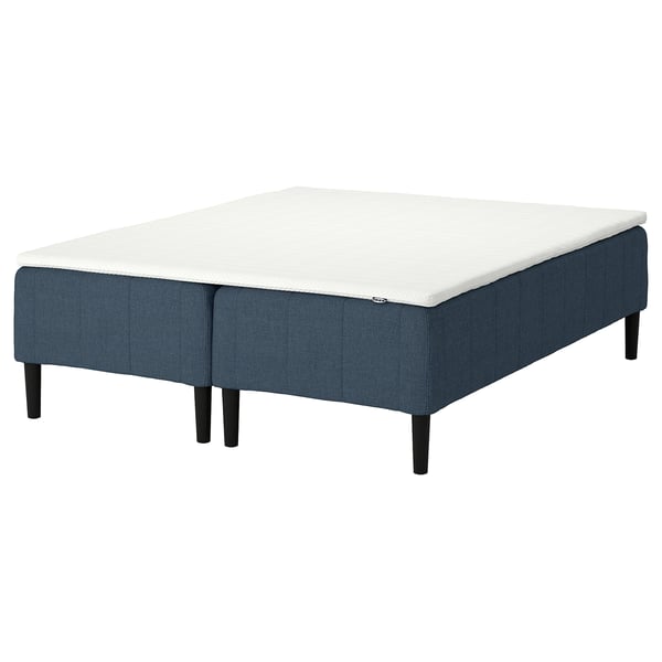 RÅHOLMAR Pocket spring mattress bse, 5 zones, incl leg and mattress pad firm/Kilanda dark blue Nisseholm, 180x200 cm