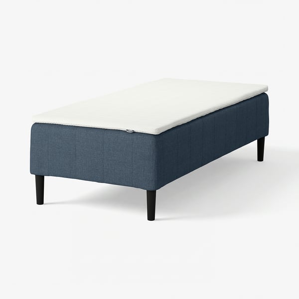RÅHOLMAR Pocket spring mattress bse, 5 zones, incl leg and mattress pad firm/Kilanda dark blue Nisseholm, 80x200 cm
