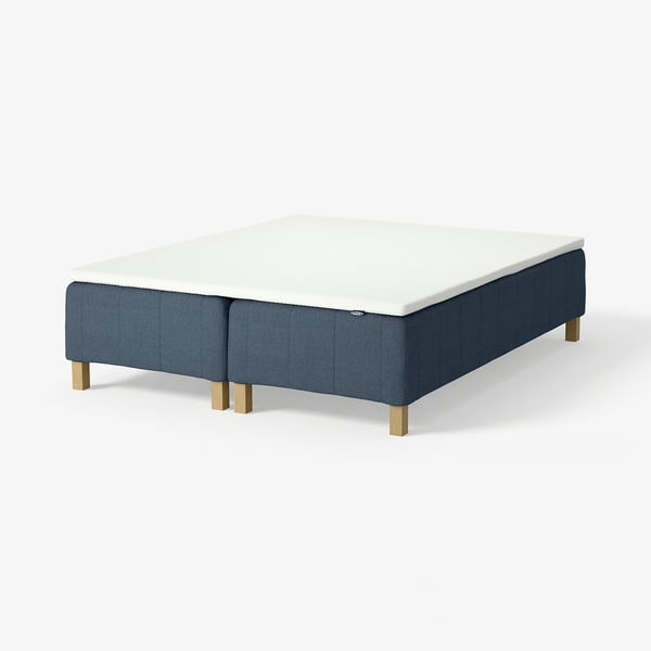RÅHOLMAR Pocket spring mattress bse, 5 zones, incl leg and mattress pad firm/Kilanda dark blue Nordberget, 160x200 cm