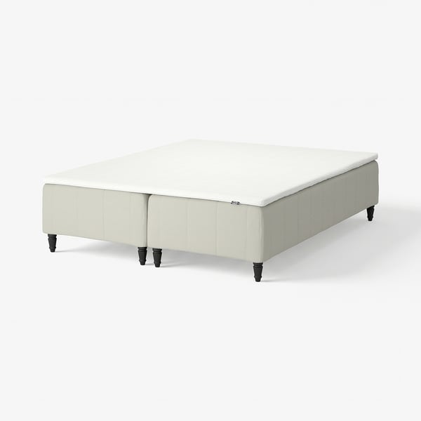 RÅHOLMAR Pocket spring mattress bse, 5 zones, incl leg and mattress pad firm/Knisa light beige Nisseholm, 160x200 cm
