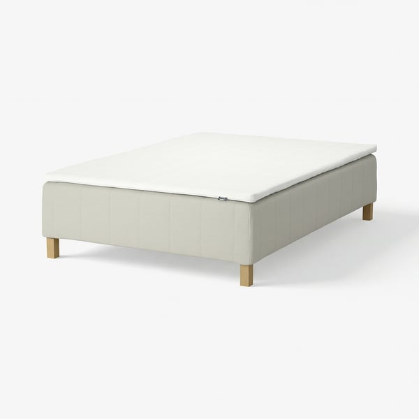 RÅHOLMAR Pocket spring mattress bse, 5 zones, incl leg and mattress pad firm/Knisa light beige Nisseholm, 120x200 cm