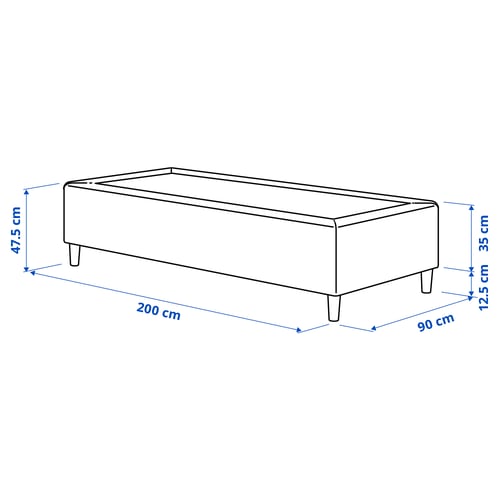 RÅHOLMAR Pocket spring mattress bse, 5 zones, incl leg and mattress pad firm/Knisa light beige Nordberget, 90x200 cm