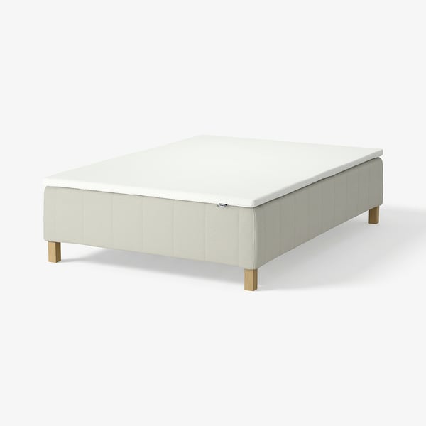 RÅHOLMAR Pocket spring mattress bse, 5 zones, incl leg and mattress pad firm/Knisa light beige Nordberget, 140x200 cm