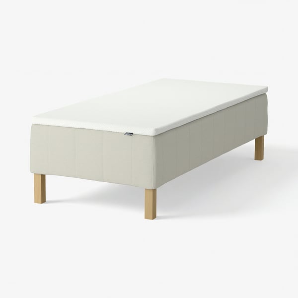 RÅHOLMAR Pocket spring mattress bse, 5 zones, incl leg and mattress pad firm/Knisa light beige Nordberget, 80x200 cm