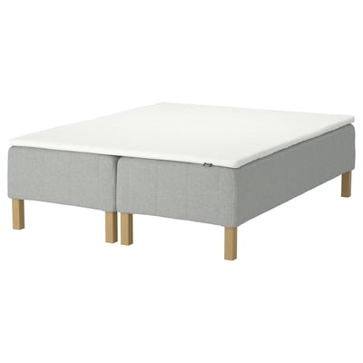 RÅHOLMAR Pocket spring mattress bse, 5 zones, incl leg and mattress pad firm/Tibbleby beige/grey Nisseholm, 180x200 cm