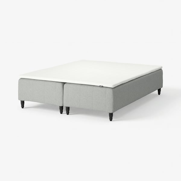 RÅHOLMAR Pocket spring mattress bse, 5 zones, incl leg and mattress pad firm/Tibbleby beige/grey Nisseholm, 180x200 cm