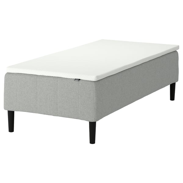RÅHOLMAR Pocket spring mattress bse, 5 zones, incl leg and mattress pad firm/Tibbleby beige/grey Nordberget, 90x200 cm