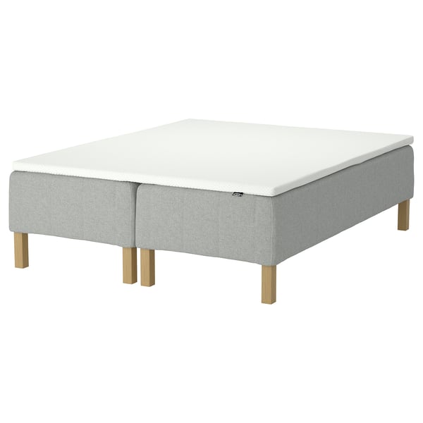 RÅHOLMAR Pocket spring mattress bse, 5 zones, incl leg and mattress pad firm/Tibbleby beige/grey Nordberget, 180x200 cm