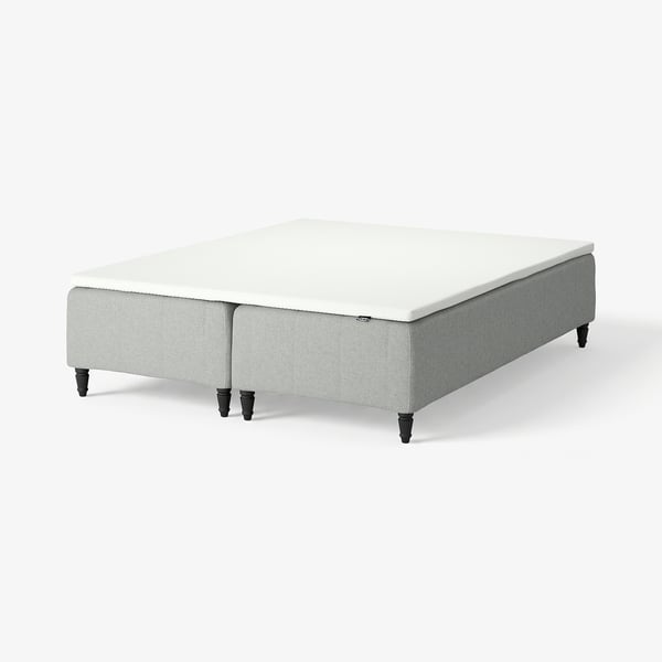 RÅHOLMAR Pocket spring mattress bse, 5 zones, incl leg and mattress pad firm/Tibbleby beige/grey Nordberget, 180x200 cm