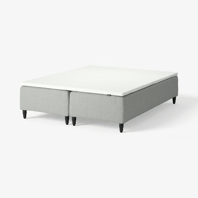 RÅHOLMAR Pocket spring mattress bse, 5 zones, incl leg and mattress pad firm/Tibbleby beige/grey Nordberget, 180x200 cm