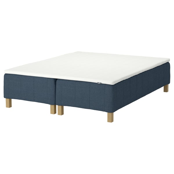 RÅHOLMAR Pocket spring mattress bse, 5 zones, incl leg and mattress pad medium firm/Kilanda dark blue Nisseholm, 160x200 cm