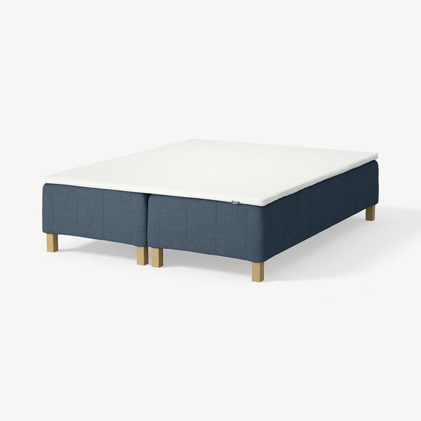 RÅHOLMAR Pocket spring mattress bse, 5 zones, incl leg and mattress pad medium firm/Kilanda dark blue Nisseholm, 160x200 cm