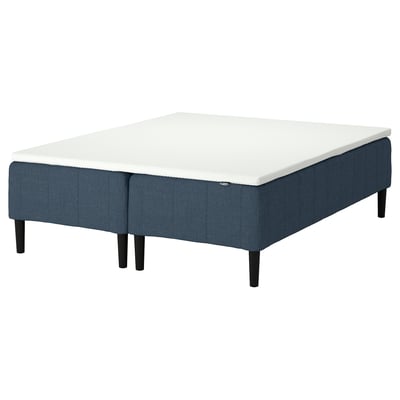 RÅHOLMAR Pocket spring mattress bse, 5 zones, incl leg and mattress pad medium firm/Kilanda dark blue Nordberget, 160x200 cm