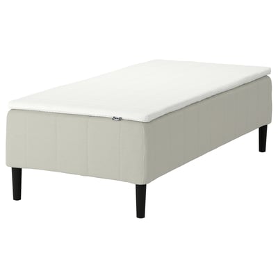 RÅHOLMAR Pocket spring mattress bse, 5 zones, incl leg and mattress pad medium firm/Knisa light beige Nisseholm, 90x200 cm