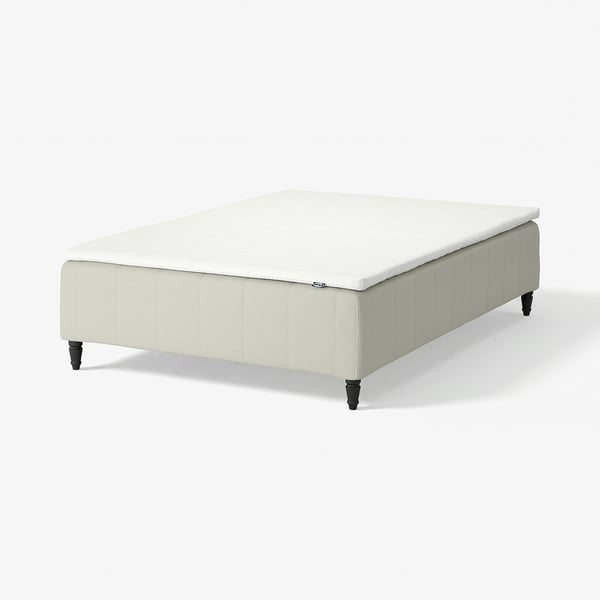 RÅHOLMAR Pocket spring mattress bse, 5 zones, incl leg and mattress pad medium firm/Knisa light beige Nisseholm, 140x200 cm