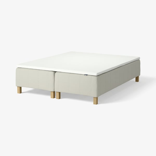 RÅHOLMAR Pocket spring mattress bse, 5 zones, incl leg and mattress pad medium firm/Knisa light beige Nordberget, 160x200 cm