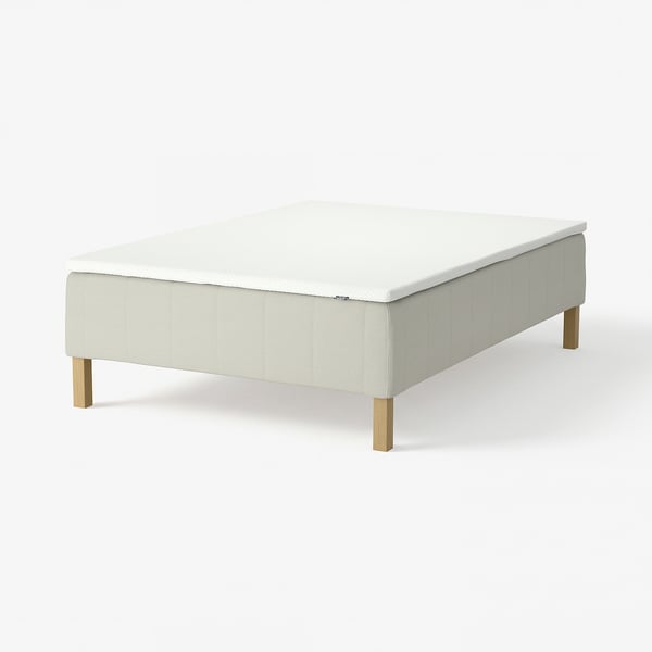 RÅHOLMAR Pocket spring mattress bse, 5 zones, incl leg and mattress pad medium firm/Knisa light beige Nordberget, 120x200 cm