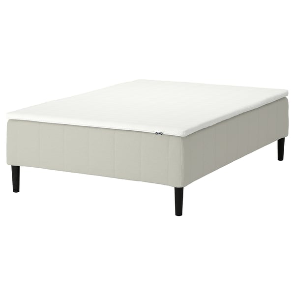 RÅHOLMAR Pocket spring mattress bse, 5 zones, incl leg and mattress pad medium firm/Knisa light beige Norrsele, 140x200 cm