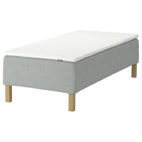 RÅHOLMAR Pocket spring mattress bse, 5 zones, incl leg and mattress pad medium firm/Tibbleby beige/grey Nisseholm, 80x200 cm