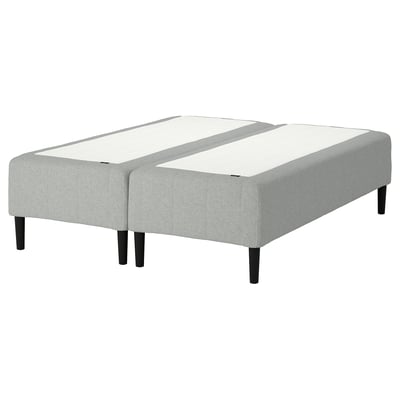 RÅHOLMAR Pocket spring mattress bse, 5 zones, incl leg firm/Tibbleby beige/grey, 160x200 cm