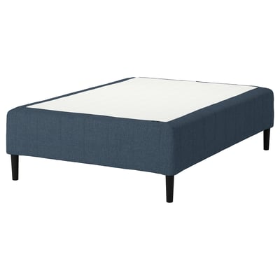 RÅHOLMAR Pocket spring mattress bse, 5 zones, incl leg medium firm/Kilanda dark blue, 120x200 cm