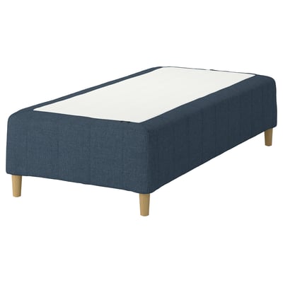 RÅHOLMAR Pocket spring mattress bse, 5 zones, incl leg medium firm/Kilanda dark blue, 80x200 cm