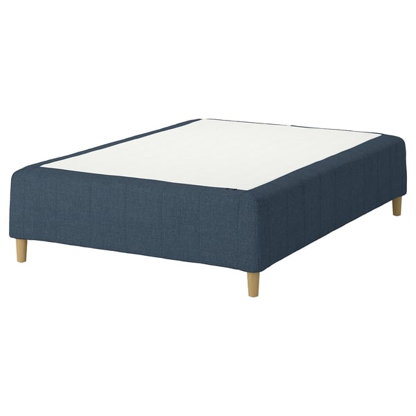 RÅHOLMAR Pocket spring mattress bse, 5 zones, incl leg medium firm/Kilanda dark blue, 120x200 cm