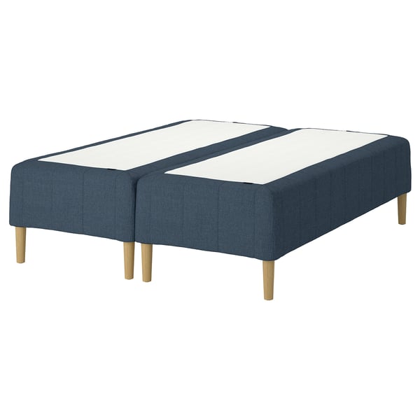 RÅHOLMAR Pocket spring mattress bse, 5 zones, incl leg medium firm/Kilanda dark blue, 160x200 cm
