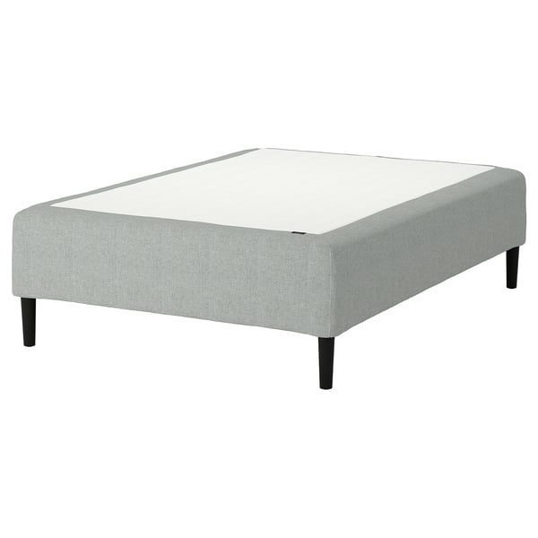 RÅHOLMAR Pocket spring mattress bse, 5 zones, incl leg medium firm/Tibbleby beige/grey, 120x200 cm