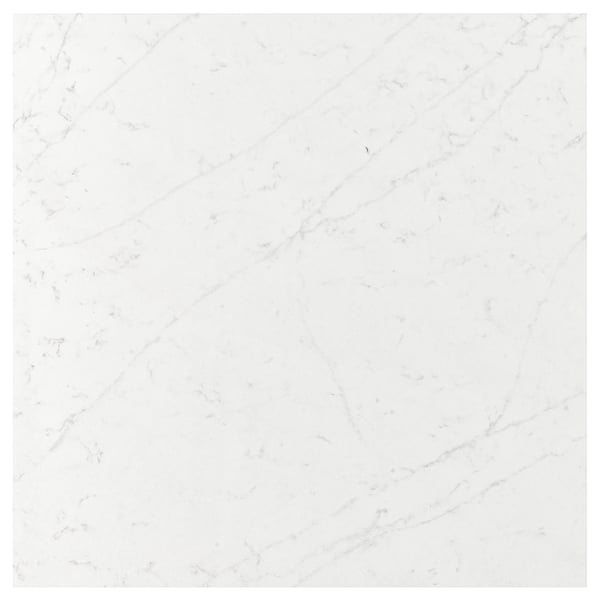 RÅHULT Custom made wall panel, white/light grey marble effect/quartz, 1 m²x1.2 cm