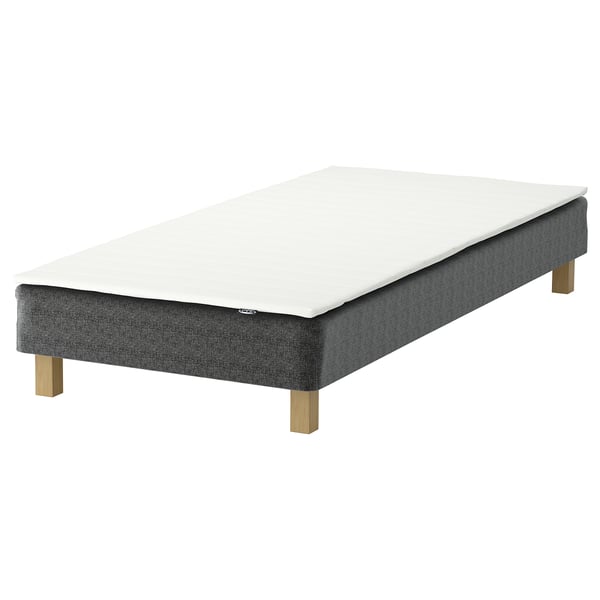 RANDÅSEN Bonnell spring mattress base, incl leg and mattress pad medium firm/Bremanger grey Nopakte, 90x200 cm