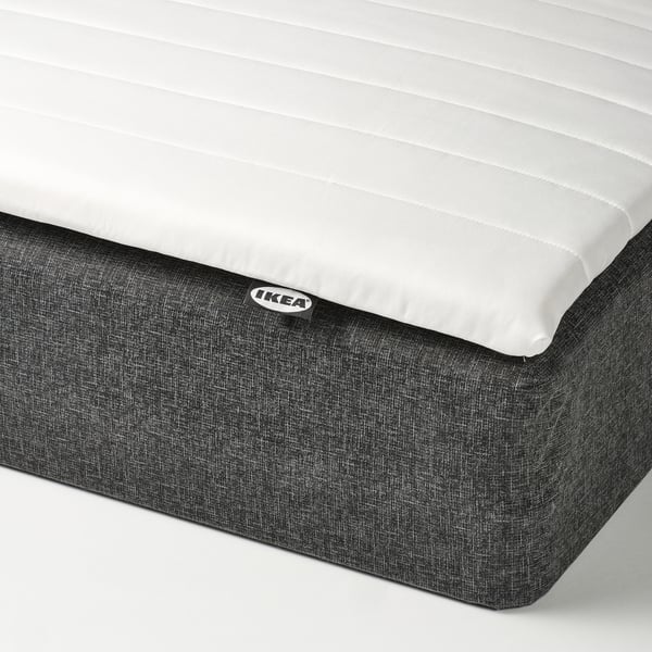 RANDÅSEN Bonnell spring mattress base, incl mattress pad medium firm/Bremanger grey Näsfjället, 90x200 cm