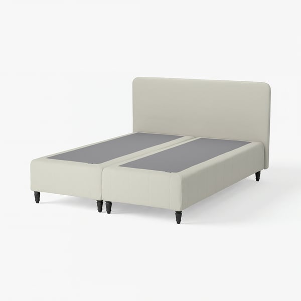 RENFJÄLLET Pocket spring mattress base, incl leg and headboard firm/Knisa light beige, 180x200 cm