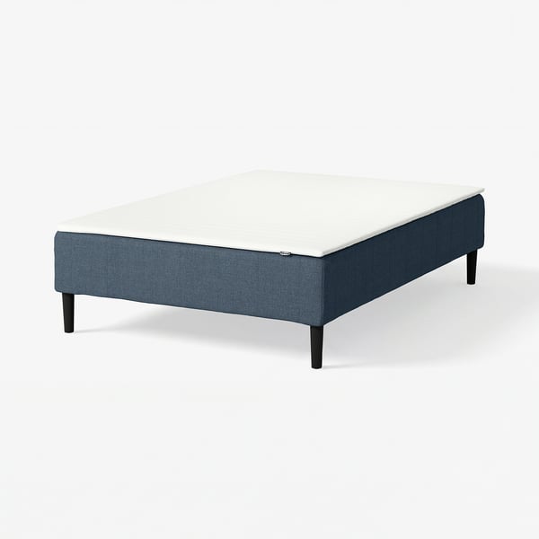 RENFJÄLLET Pocket spring mattress base, incl leg and mattress pad firm/Kilanda dark blue Näsfjället, 140x200 cm