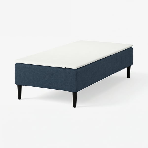 RENFJÄLLET Pocket spring mattress base, incl leg and mattress pad firm/Kilanda dark blue Näsfjället, 80x200 cm