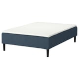 RENFJÄLLET Pocket spring mattress base, incl leg and mattress pad firm/Kilanda dark blue Nisseholm, 120x200 cm