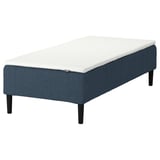RENFJÄLLET Pocket spring mattress base, incl leg and mattress pad firm/Kilanda dark blue Nisseholm, 90x200 cm