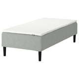 RENFJÄLLET Pocket spring mattress base, incl leg and mattress pad firm/Tibbleby beige/grey Nisseholm, 80x200 cm