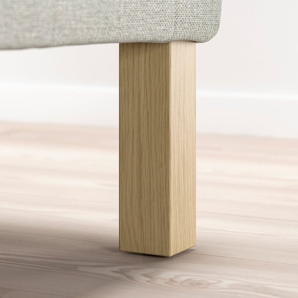 RENFJÄLLET Pocket spring mattress base, incl leg and mattress pad firm/Tibbleby beige/grey Nisseholm, 120x200 cm