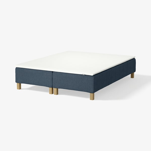 RENFJÄLLET Pocket spring mattress base, incl leg and mattress pad medium firm/Kilanda dark blue Näsfjället, 180x200 cm