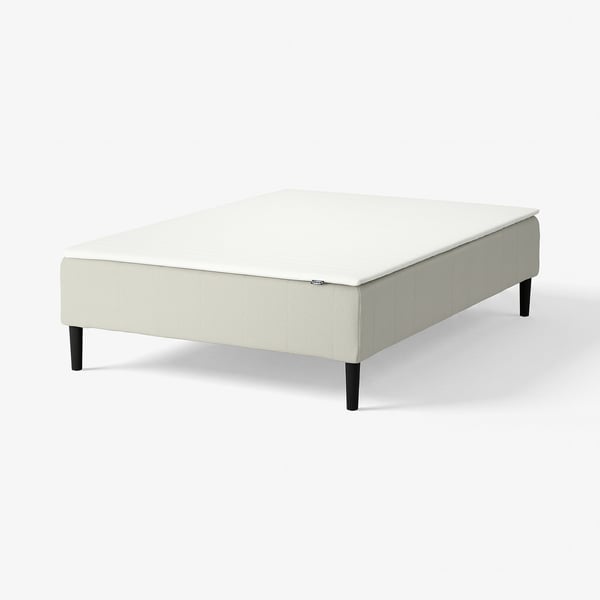 RENFJÄLLET Pocket spring mattress base, incl leg and mattress pad medium firm/Knisa light beige Näsfjället, 140x200 cm