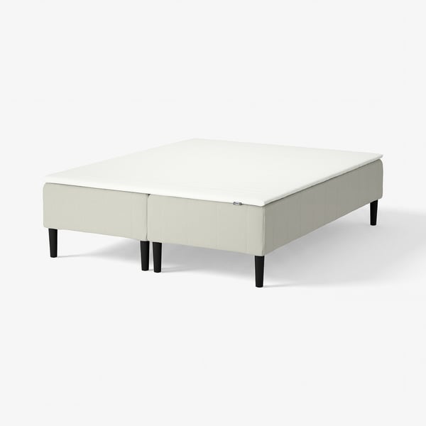 RENFJÄLLET Pocket spring mattress base, incl leg and mattress pad medium firm/Knisa light beige Näsfjället, 160x200 cm