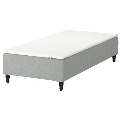 RENFJÄLLET mattress pad, white with grey base, soft, rectangular.