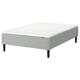 RENFJÄLLET Pocket spring mattress base, incl leg and mattress pad medium firm/Tibbleby beige/grey Nisseholm, 140x200 cm